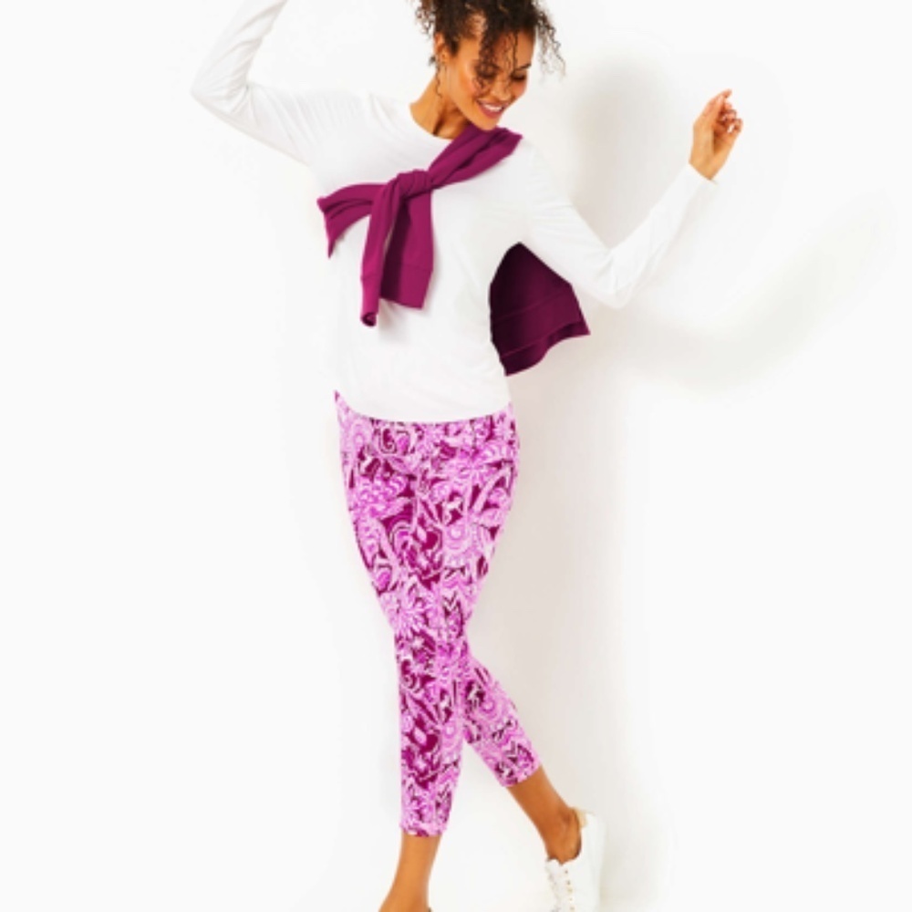 NWOT LILLY PULITZER Upf 50+ Luxletic 24" Weekender High-rise Midi Legging In Mul